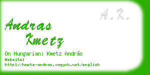 andras kmetz business card
